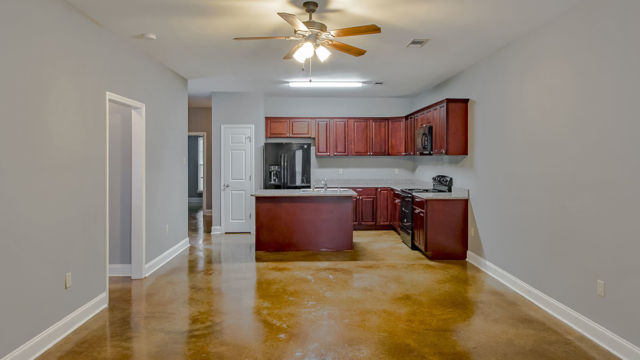 Full view of the custom kitchen at Magnolia Meadows