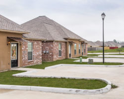Parking area in front of the Magnolia meadows town house