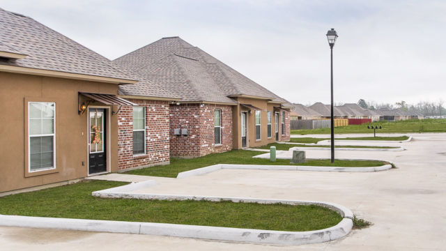 Parking area in front of the Magnolia meadows town house